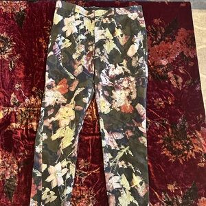 INC International Concepts Black Floral Slim Fit Pants